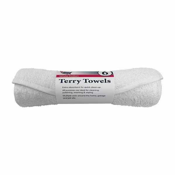TERRY TOWEL WHITE 6PK, Paint Usa, Mfr#: T-00637-06